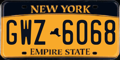 NY license plate GWZ6068