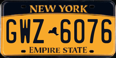 NY license plate GWZ6076