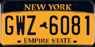 NY license plate GWZ6081