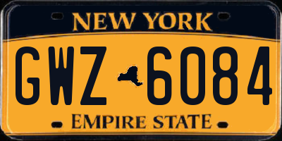 NY license plate GWZ6084