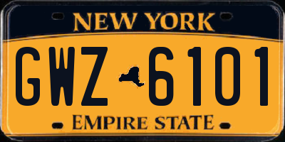 NY license plate GWZ6101