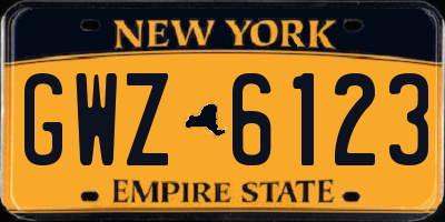NY license plate GWZ6123
