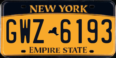 NY license plate GWZ6193