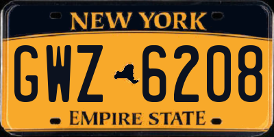 NY license plate GWZ6208