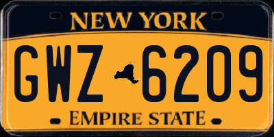 NY license plate GWZ6209