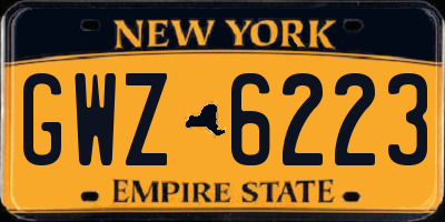 NY license plate GWZ6223