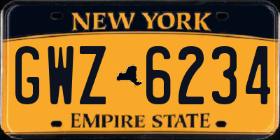 NY license plate GWZ6234