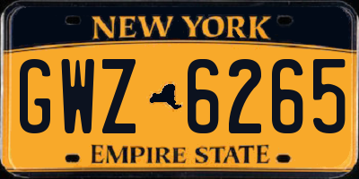 NY license plate GWZ6265