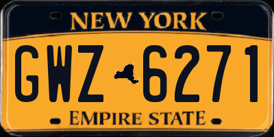 NY license plate GWZ6271