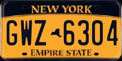 NY license plate GWZ6304