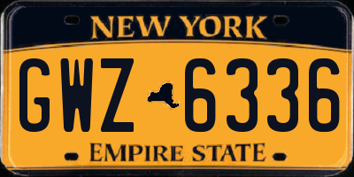 NY license plate GWZ6336