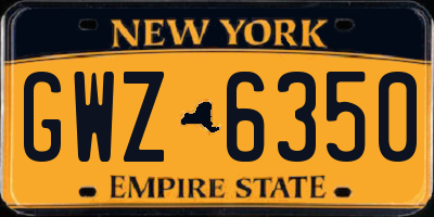 NY license plate GWZ6350