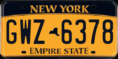 NY license plate GWZ6378
