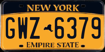 NY license plate GWZ6379