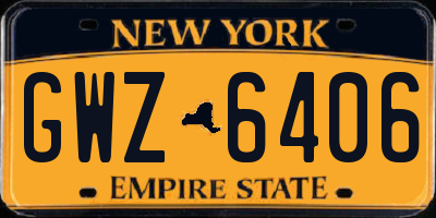 NY license plate GWZ6406