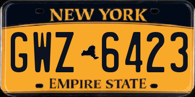 NY license plate GWZ6423