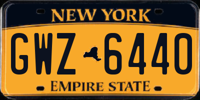 NY license plate GWZ6440