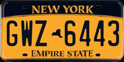 NY license plate GWZ6443