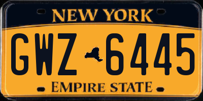 NY license plate GWZ6445