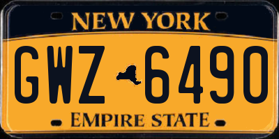 NY license plate GWZ6490