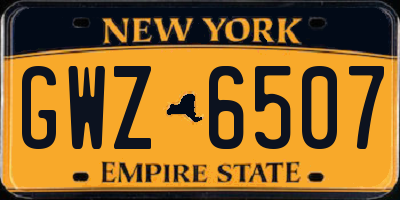NY license plate GWZ6507
