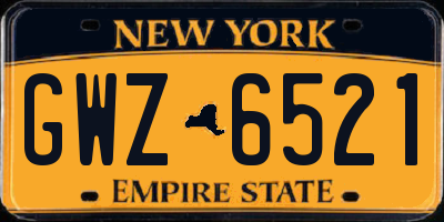 NY license plate GWZ6521