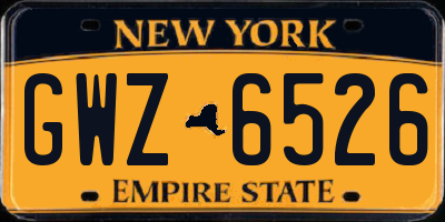 NY license plate GWZ6526