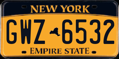 NY license plate GWZ6532