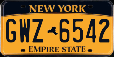 NY license plate GWZ6542