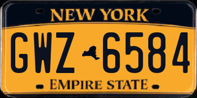 NY license plate GWZ6584