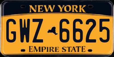 NY license plate GWZ6625