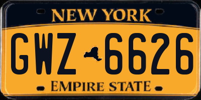 NY license plate GWZ6626