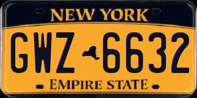 NY license plate GWZ6632
