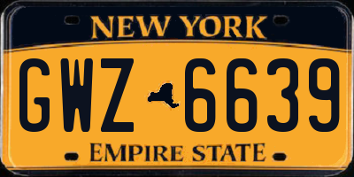NY license plate GWZ6639