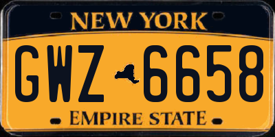 NY license plate GWZ6658