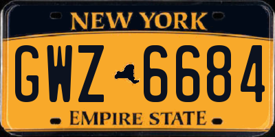 NY license plate GWZ6684