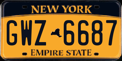 NY license plate GWZ6687