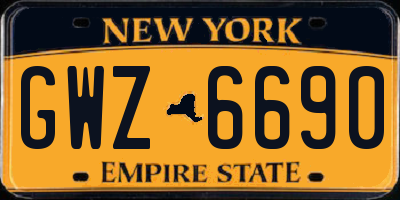 NY license plate GWZ6690