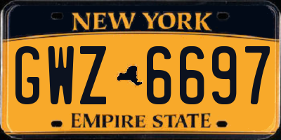 NY license plate GWZ6697