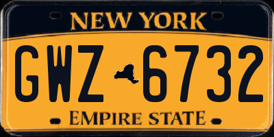 NY license plate GWZ6732
