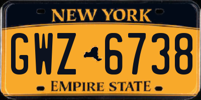NY license plate GWZ6738