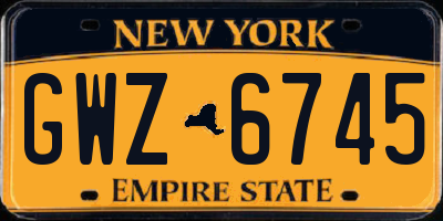NY license plate GWZ6745