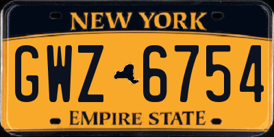 NY license plate GWZ6754