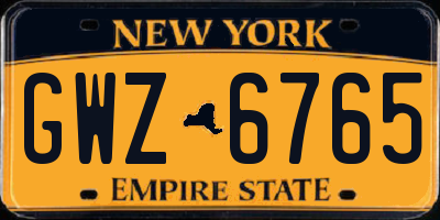 NY license plate GWZ6765