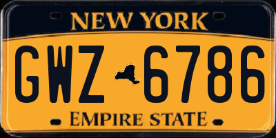 NY license plate GWZ6786