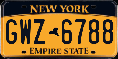 NY license plate GWZ6788