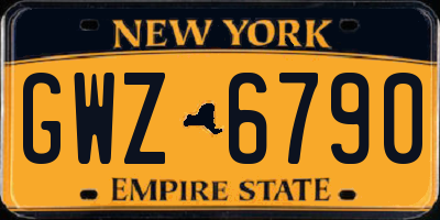 NY license plate GWZ6790