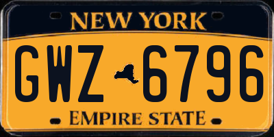 NY license plate GWZ6796