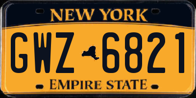 NY license plate GWZ6821