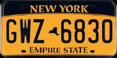 NY license plate GWZ6830